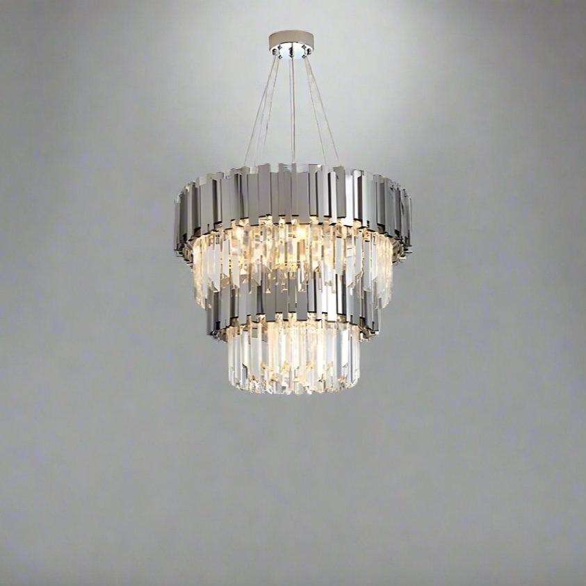 Gio 2-Tier Polished Chrome Crystal Chandelier