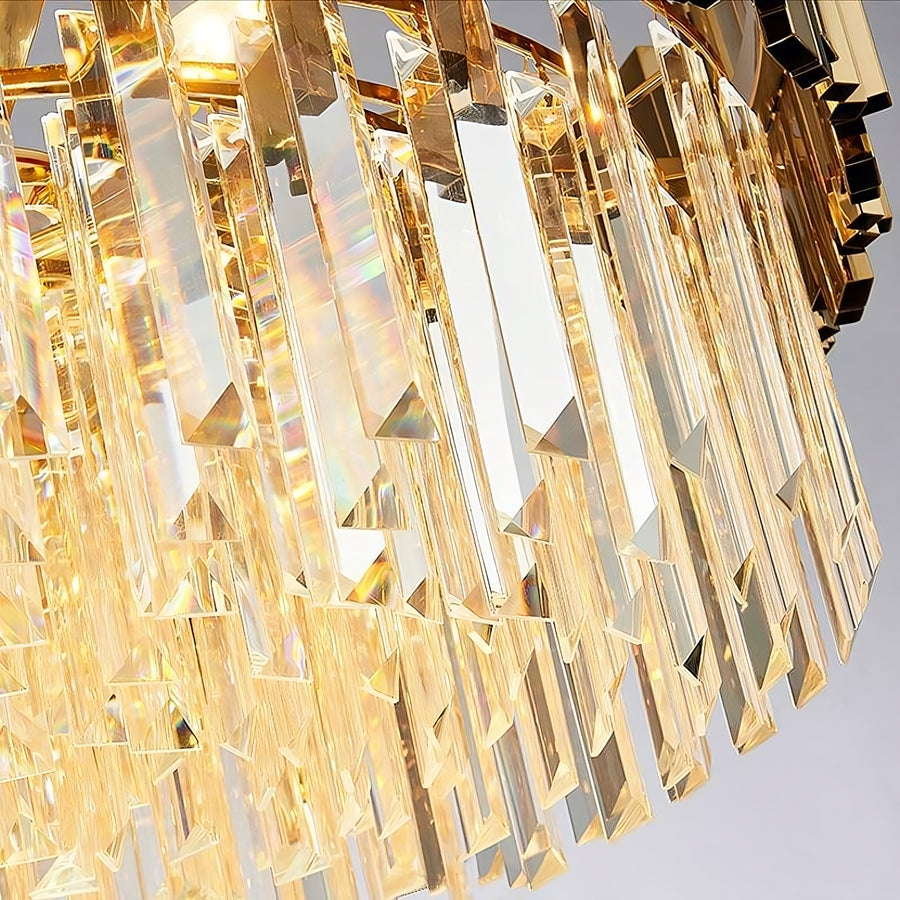 Gio Crystal Chandelier, Polished Gold