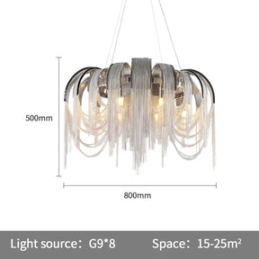 Cadena Chain Tassel Modern Chandelier