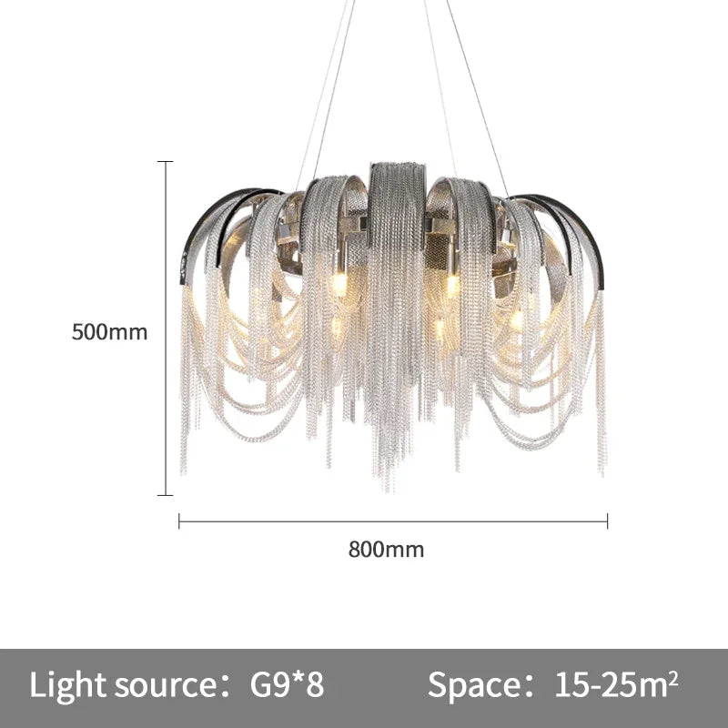 Cadena Chain Tassel Modern Chandelier
