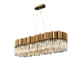 Milano Brushed Gold Dining Room Crystal Chandelier