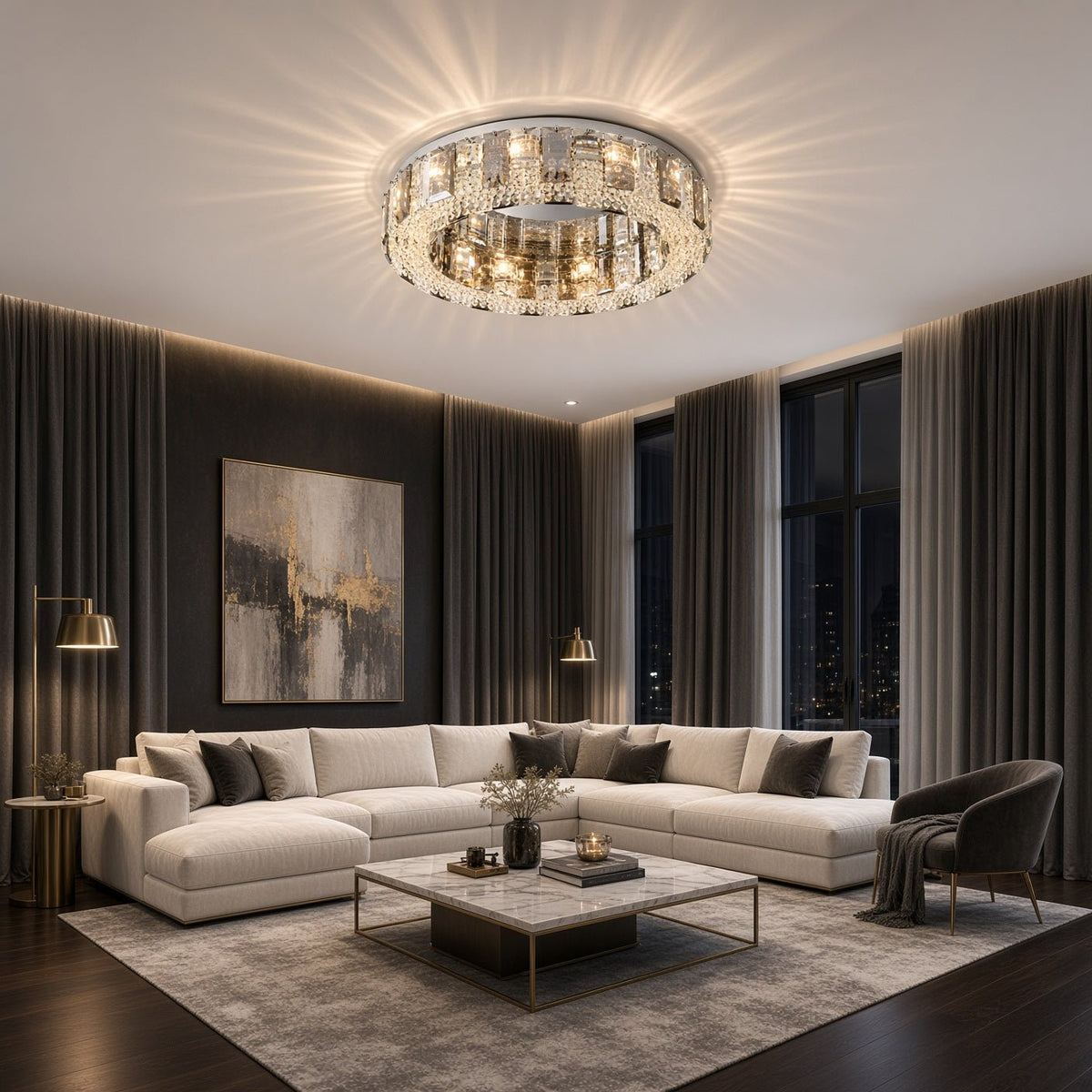 buyLancia Crystal Flush Mount - Morsale