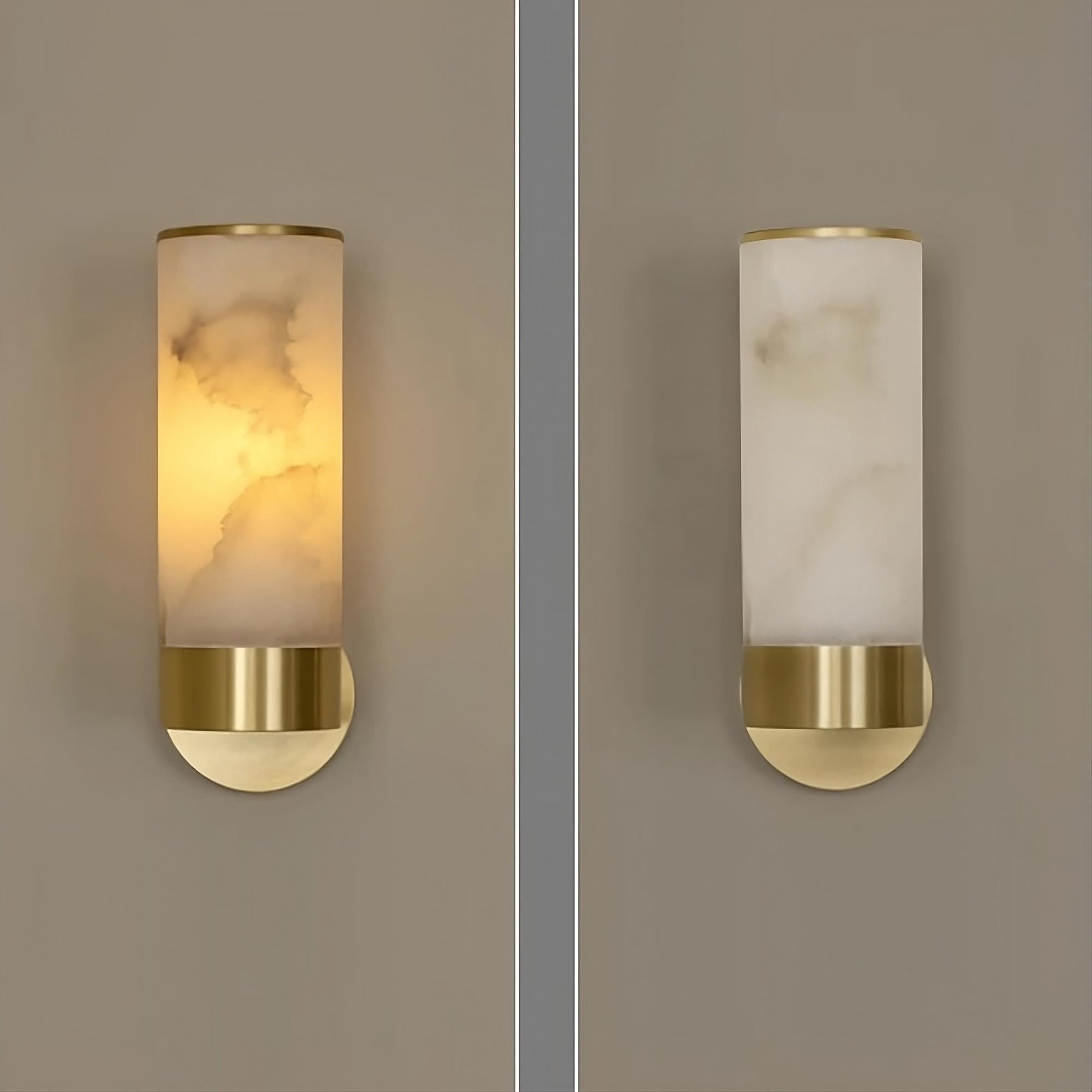 Moonshade Natural Marble & Brass Wall Sconce
