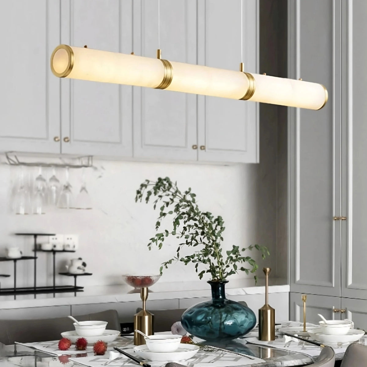 Moonshade Natural Marble Dining Room Lighting Fixture
