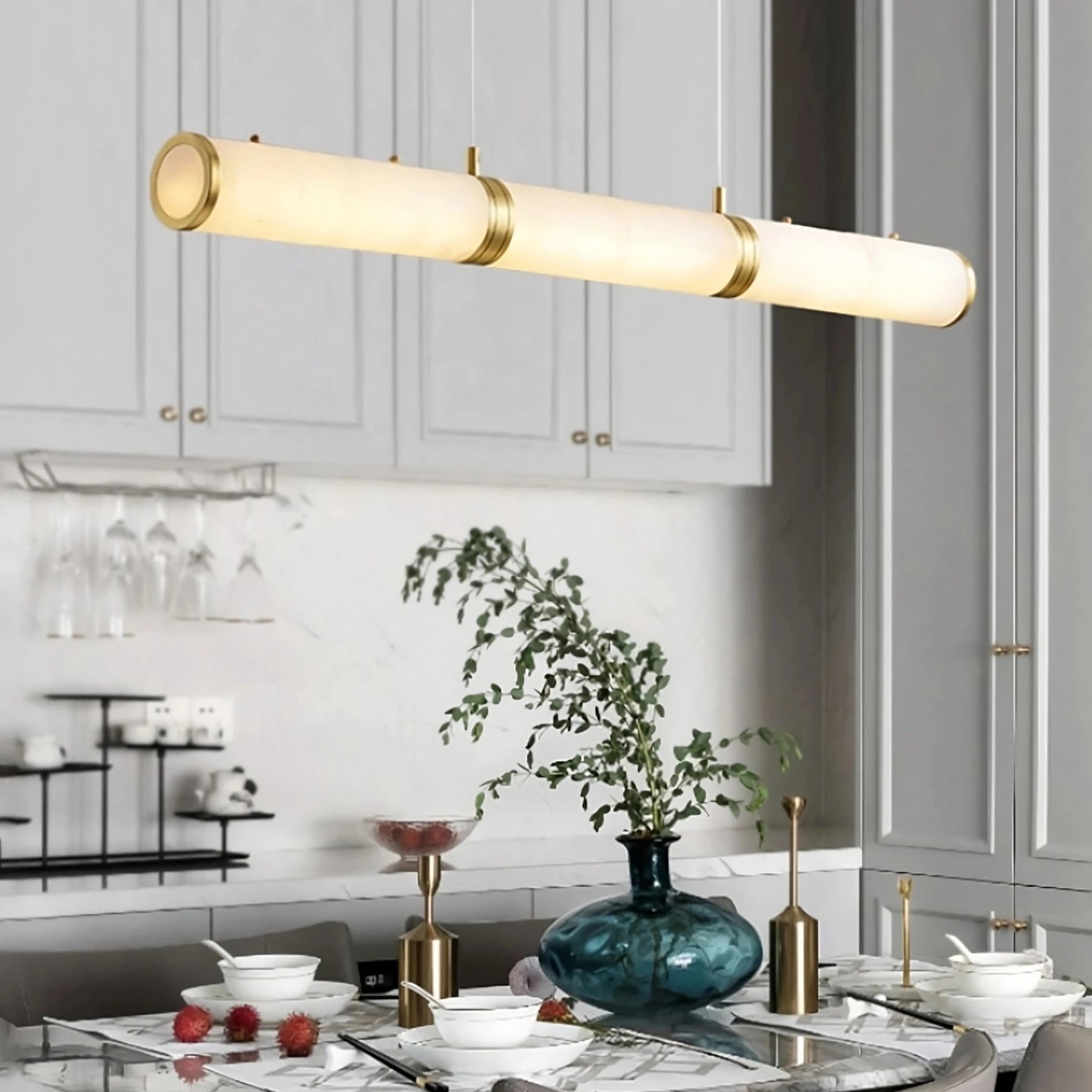 Moonshade Natural Marble Dining Room Lighting Fixture