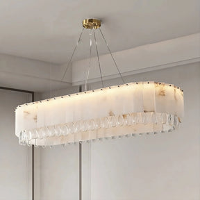 Natural Marble & Crystal Dining Room Chandelier