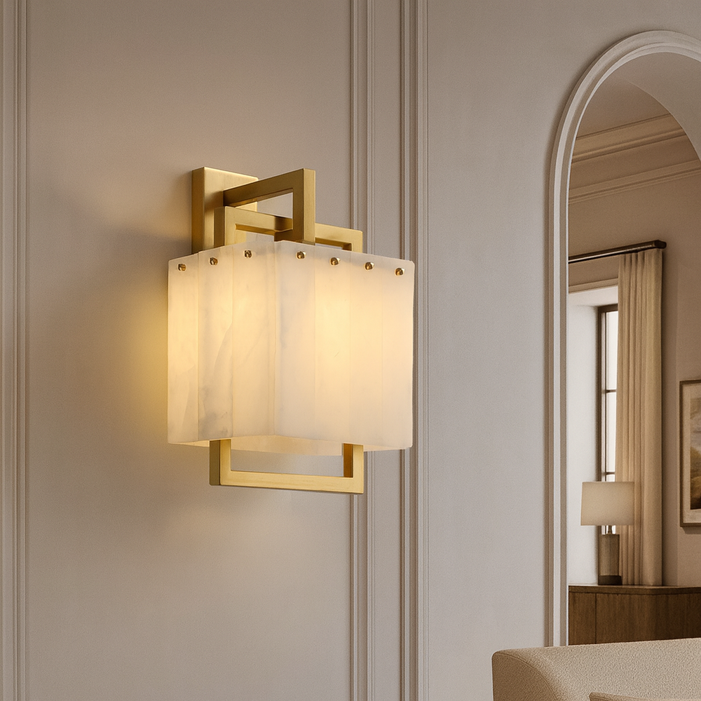 The Morsale Brielle Marble & Copper Wall Sconce brings a touch of elegance to any space, with its sleek design and premium materials beautifully enhancing your room’s decor.