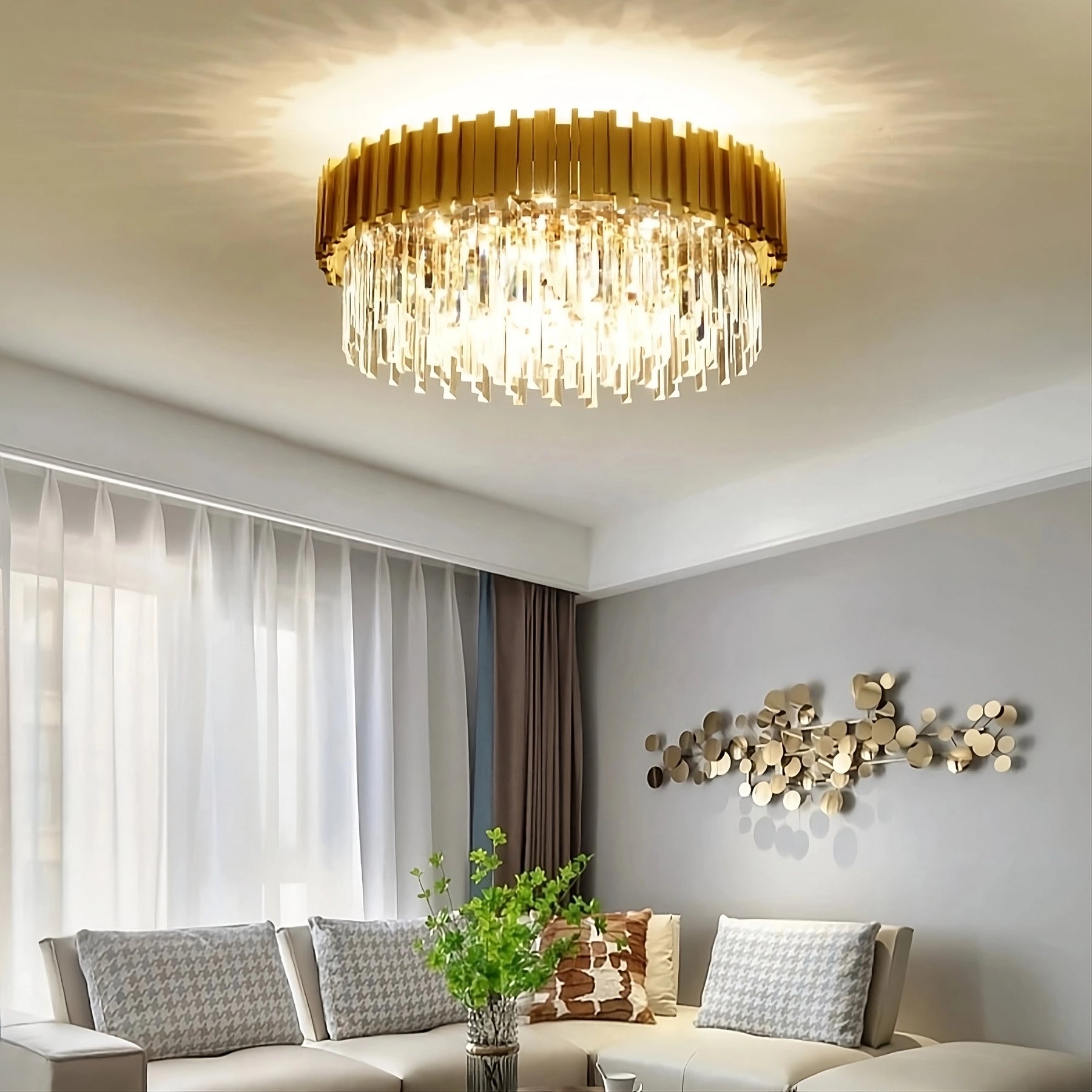 Modern flush mount chandelier discount