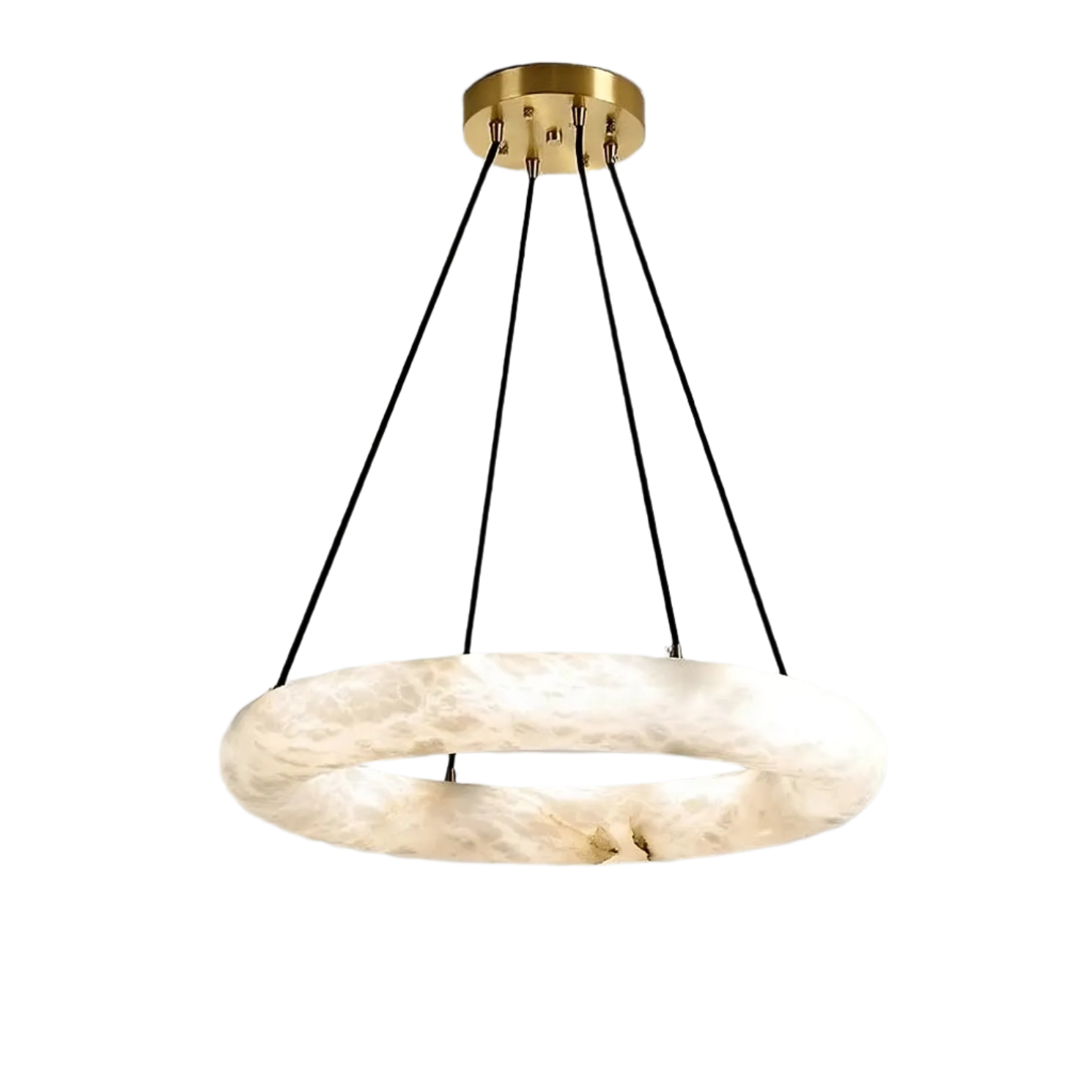 20" Natural Marble Wheel Chandelier