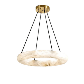 20" Natural Marble Wheel Chandelier