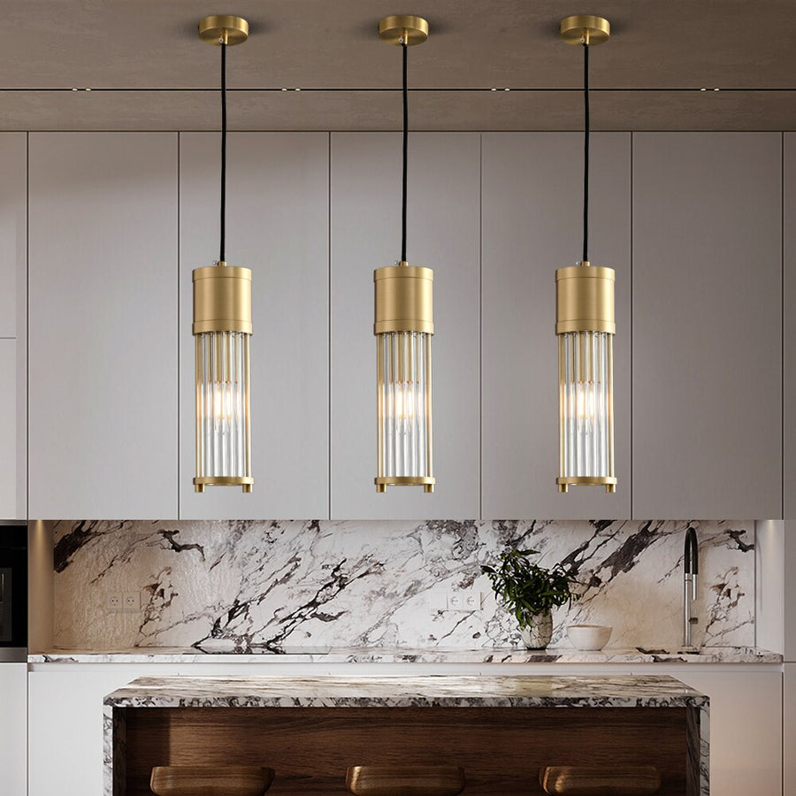 LED Pendant Light Island Light 1-Light 15cm Copper Glass Pendant