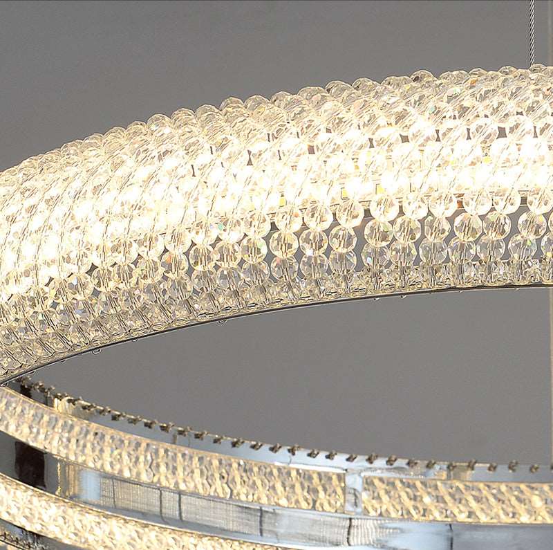 Bergamo Double Ring Modern Crystal Chandelier
