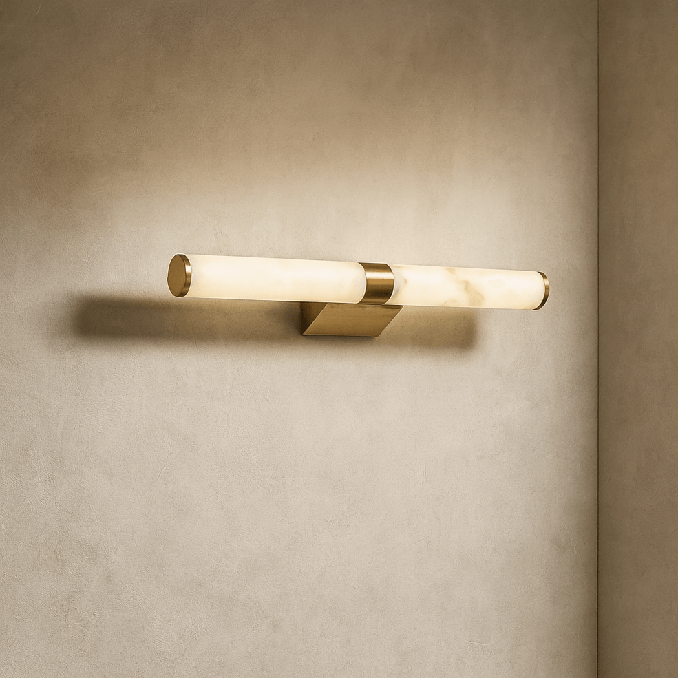 
                  
                    Modern wall light fixture on a beige wall
                  
                