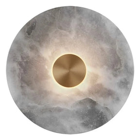 Moonshade Natural Marble Disc Wall Sconce