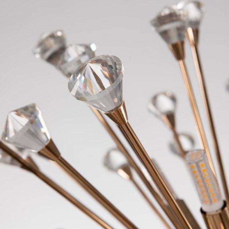 Orel Rose Gold Crystal Sputnik Chandelier