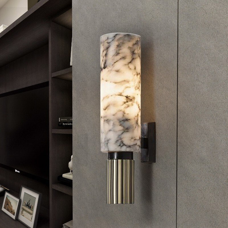 Moonshade Natural Marble Torch Sconce