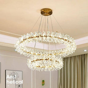Mira Double Ring Crystal Chandelier
