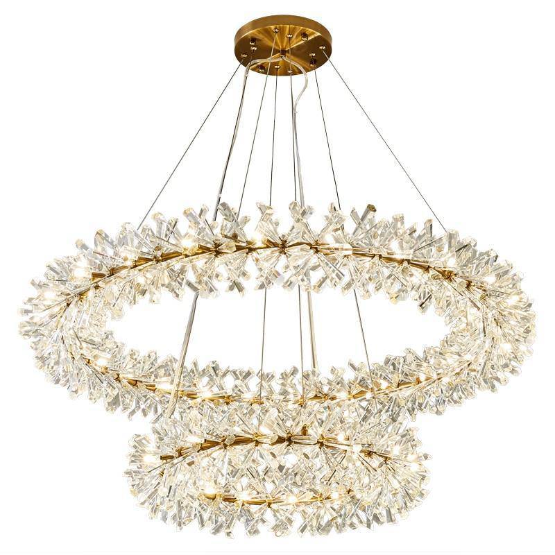 Mira Double Ring Crystal Chandelier