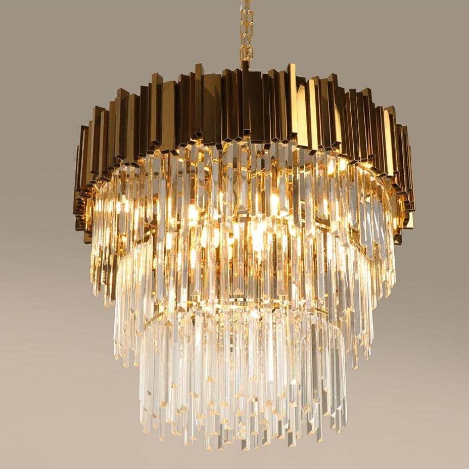 4 tier crystal chandelier top