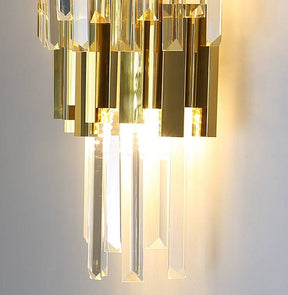 Gio Crystal Wall Sconce, Polished Gold