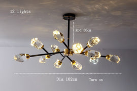Bari Crystal Branch Chandelier, Black