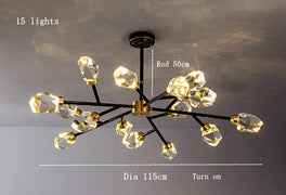 Bari Crystal Branch Chandelier, Black