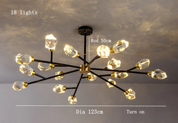 Bari Crystal Branch Chandelier, Black