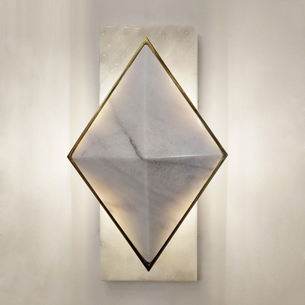 Art Deco Large Natural Marble Wall Sconce