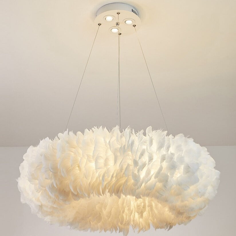 Natural Goose Feather Chandelier By Morsale
