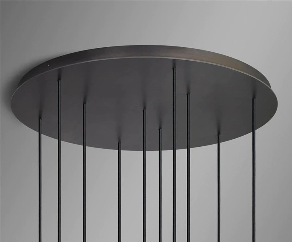 40-Light Stainless Steel Pendant Modern Chandelier